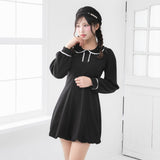 丸襟ポロカットバルーンミニワンピース【大きいサイズ有り】