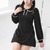 丸襟ポロカットバルーンミニワンピース【大きいサイズ有り】