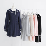 丸襟ポロカットバルーンミニワンピース【大きいサイズ有り】