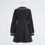 丸襟ポロカットバルーンミニワンピース【大きいサイズ有り】