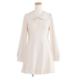 丸襟ポロカットバルーンミニワンピース【大きいサイズ有り】