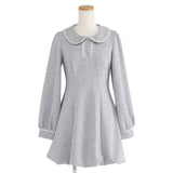 丸襟ポロカットバルーンミニワンピース【大きいサイズ有り】