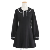 丸襟ポロカットバルーンミニワンピース【大きいサイズ有り】