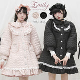 ハートキルティングレースフリルダウンAラインコート