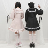 ハートキルティングレースフリルダウンAラインコート