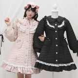 ハートキルティングレースフリルダウンAラインコート