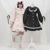 ハートキルティングレースフリルダウンAラインコート