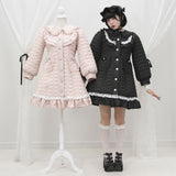 ハートキルティングレースフリルダウンAラインコート