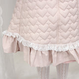 ハートキルティングレースフリルダウンAラインコート