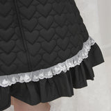 ハートキルティングレースフリルダウンAラインコート