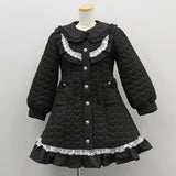 ハートキルティングレースフリルダウンAラインコート