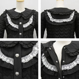 ハートキルティングレースフリルダウンAラインコート