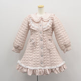 ハートキルティングレースフリルダウンAラインコート