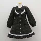 ハートキルティングレースフリルダウンAラインコート