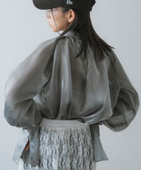 【メール便】箔オーガンジーブラウス