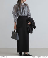 【メール便】箔オーガンジーブラウス