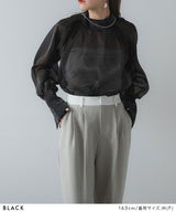 【メール便】箔オーガンジーブラウス