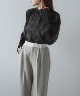 【メール便】箔オーガンジーブラウス