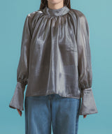 【メール便】箔オーガンジーブラウス