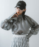 【メール便】箔オーガンジーブラウス