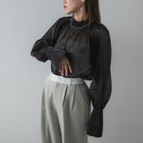 【メール便】箔オーガンジーブラウス