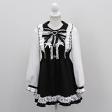 バラレースパールリボンハートビジューワンピース