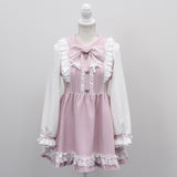 バラレースパールリボンハートビジューワンピース