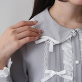 キラキラビジュレースリボンブラウス