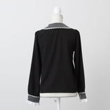 キラキラビジュレースリボンブラウス