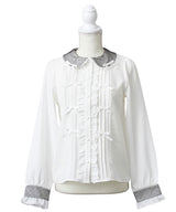 キラキラビジュレースリボンブラウス