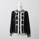 キラキラビジュレースリボンブラウス