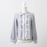 キラキラビジュレースリボンブラウス