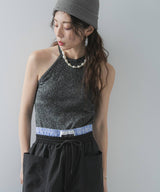 ホルターネックラメタンク