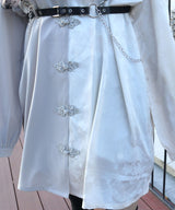 肩開きジップ2wayドラゴン柄配色チャイナブラウス/ワンピース