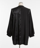 肩開きジップ2wayドラゴン柄配色チャイナブラウス/ワンピース