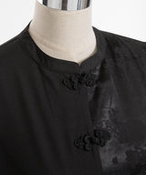 肩開きジップ2wayドラゴン柄配色チャイナブラウス/ワンピース