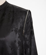 肩開きジップ2wayドラゴン柄配色チャイナブラウス/ワンピース