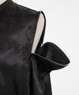 肩開きジップ2wayドラゴン柄配色チャイナブラウス/ワンピース