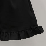 レースリボン襟フリルウエストハートバックルセットアップ