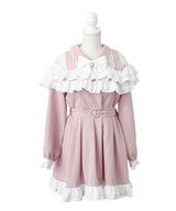 2段フリルリボンワンピース