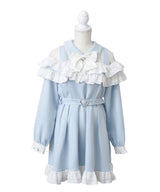 2段フリルリボンワンピース