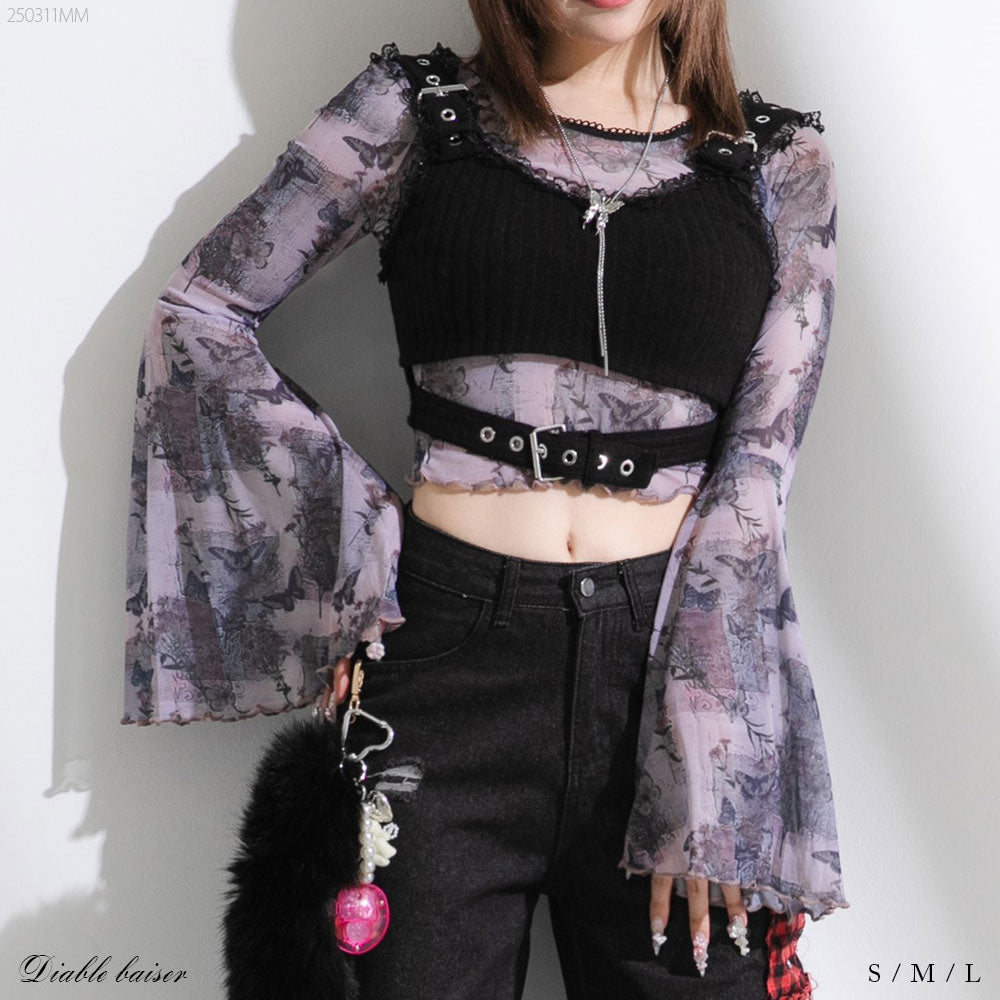 蝶々バタフライ透けトップス – レディースファッション通販の夢展望 