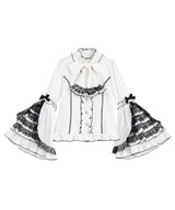 フリルハイネックレースリボンプリンセスブラウス