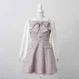 ハートパールお嬢様ツイードワンピース