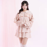 ヨークレースフリルショートブルゾン【大きいサイズ有り】