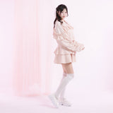 ヨークレースフリルショートブルゾン【大きいサイズ有り】