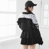 ヨークレースフリルショートブルゾン【大きいサイズ有り】