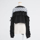 ヨークレースフリルショートブルゾン【大きいサイズ有り】