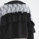 ヨークレースフリルショートブルゾン【大きいサイズ有り】