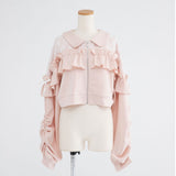 ヨークレースフリルショートブルゾン【大きいサイズ有り】